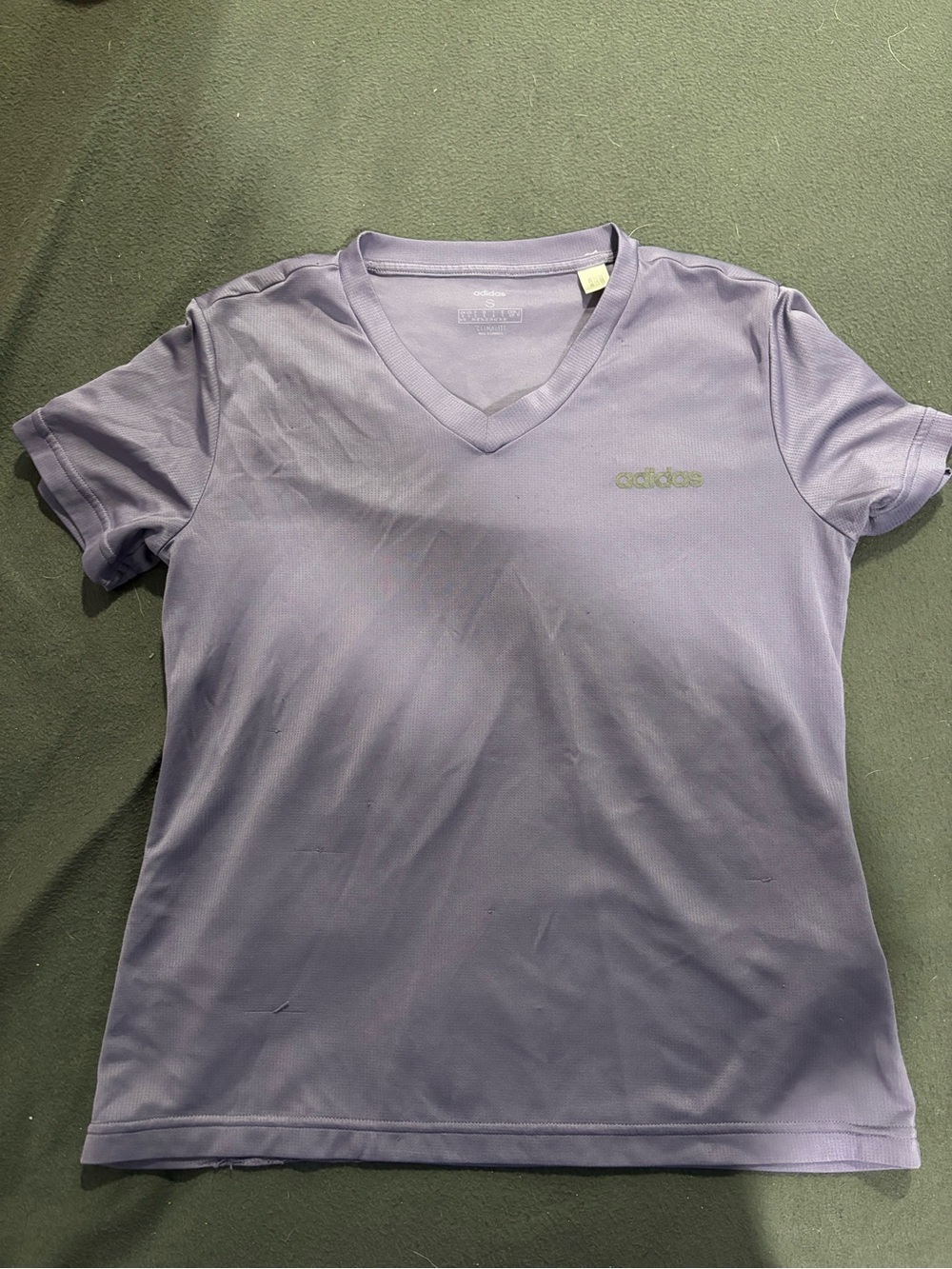 adidas Women’s Lavender V-Neck Tee Purple Logo